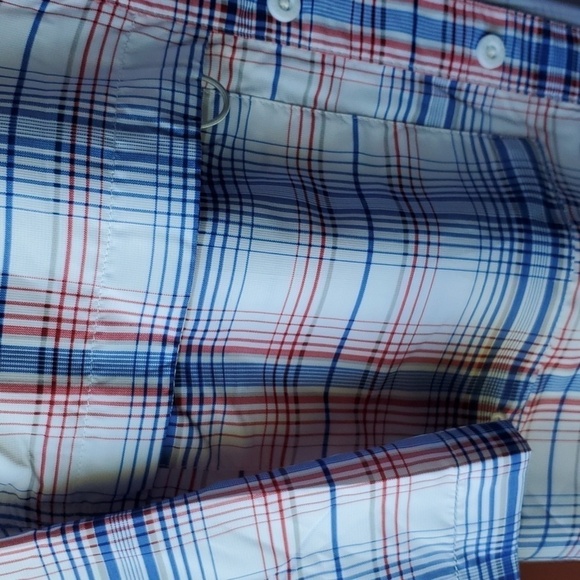 Habitat SS fishing shirt Red white blue plaid Small 40+solar factor - Picture 7 of 15